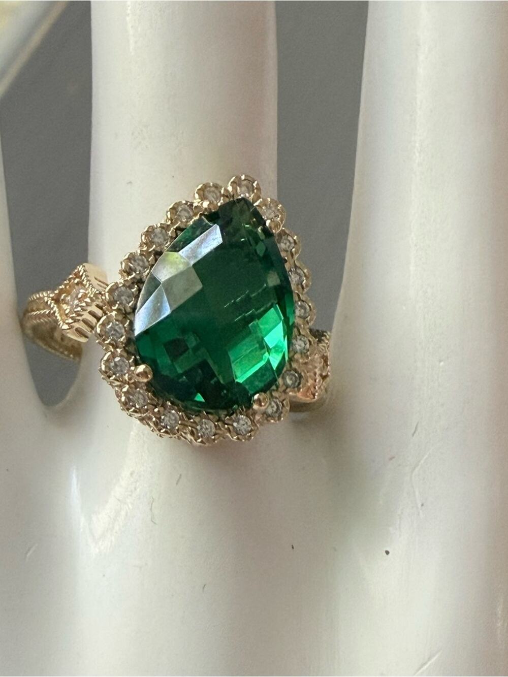 Judith Ripka 925 Sterling Silver 14K Gold Clad Ring Size 9 NEW